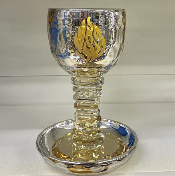Verre à kidouch cristal Flamme Rabbi Nahman de Breslev