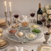 Plateau pour le seder de Pessah sur pied en verre et cristal