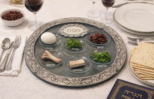 Plateau pour le seder de pessah en verre