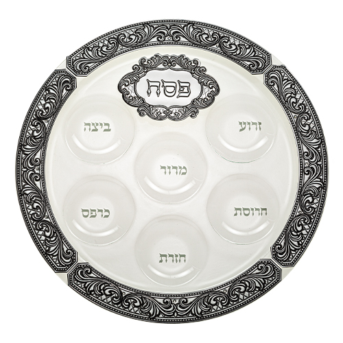 Plateau pour le seder de pessah en verre