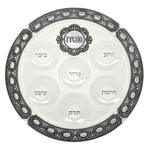 Plateau pour le seder de pessah en verre