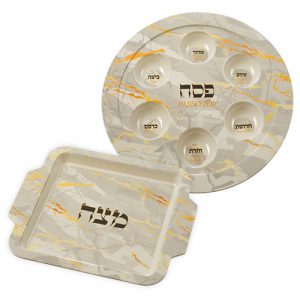 48388 set plateau pour le seder et plat à matza en mélaminé