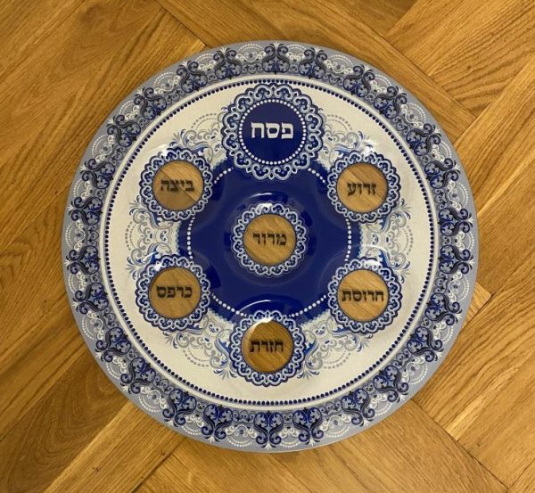 Plateau pour le seder de Pessah en verre