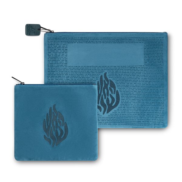 Pochette Talith Téfiline et Kipa Flamme Rabbi Nahman de Breslev