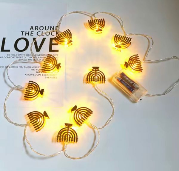 GUIRLANDE LUMINEUSE HANOUKIA DOREE