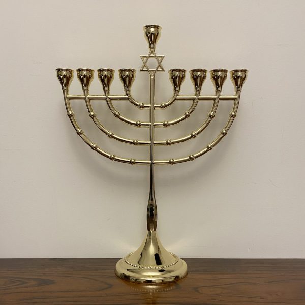 hanoukia en métal doré PM Maguen David