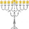 Hanoukia en Métal Argenté 42cm x 32 cm