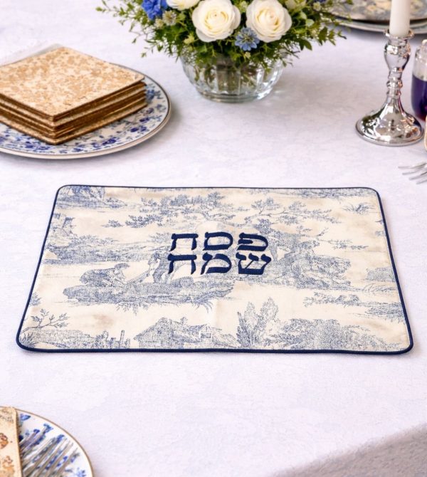 870520c4-788b-4f05-b790-83c1453c06d2 Napperon pour le Seder en toile de Jouy