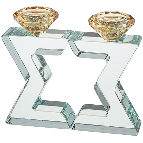 Bougeoir de shabbat cristal Maguen David