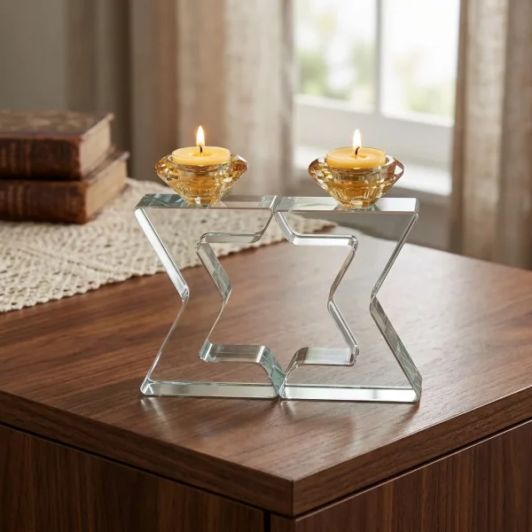 Bougeoir de shabbat cristal Maguen David