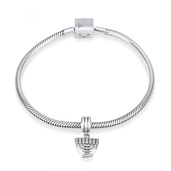 460HB-1522-SL_C Charms Argent Menorah