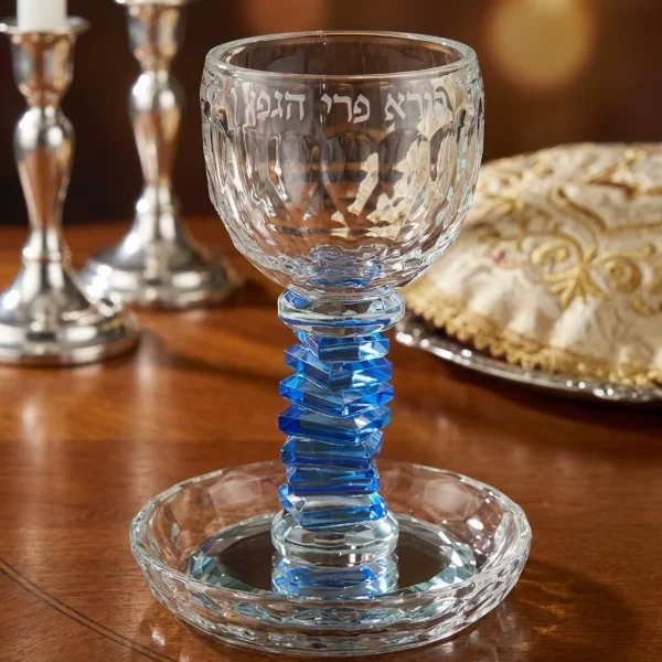 verre a kidouch cristal Boré Péri Aguéfène  בורא פרי הגפן 