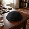 Kippa tissus noire en Terylene