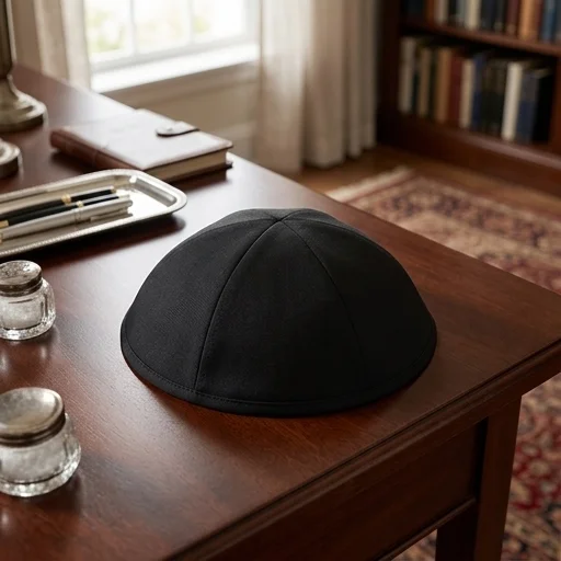 Kippa tissus noire en Terylene