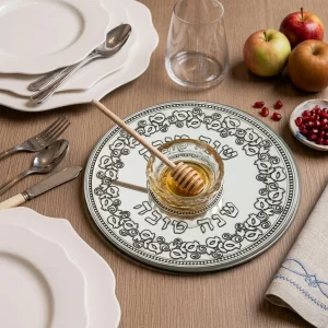 Assiette et Pot pour le Miel avec cuillère en bois pour le miel