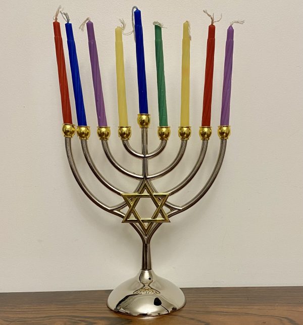 Hanoukia Métal Maguen David bicolore