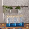Hanoukia  en résine peinte à la main "Blue Dreidels"