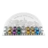 menorah-couleur-fond-rond-27x6x13cm Hanoukia en verre