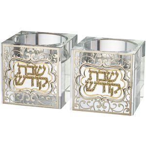 42623 Bougeoir de shabbat en cristal
