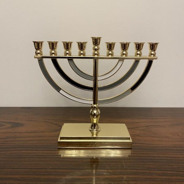 Hanoukia métal Grise Doré
