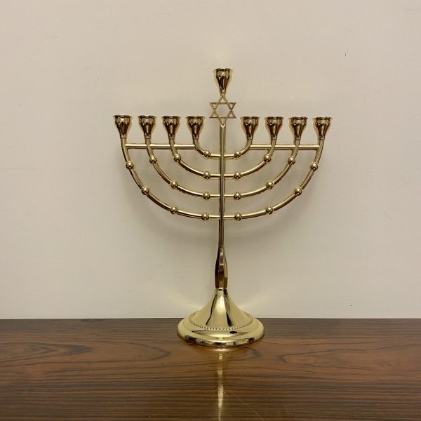 hanoukia en métal doré GM Maguen David