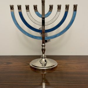 IMG_6447 Hanoukia Métal blanc et bleu
