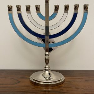 IMG_6450 Hanoukia Métal bleu et blanc