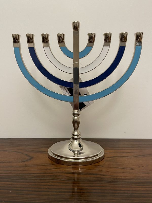IMG_6450 Hanoukia Métal bleu et blanc