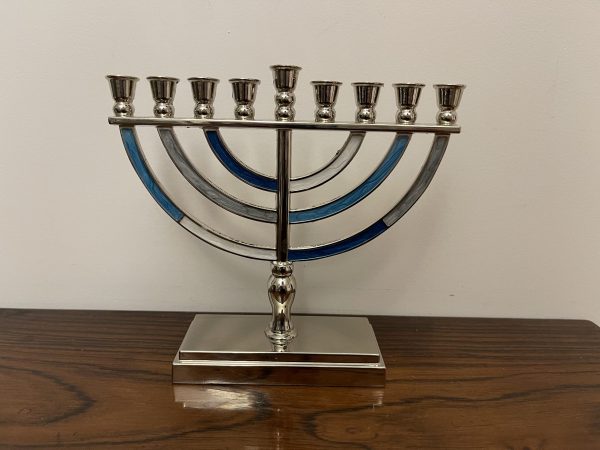 Hanoukia métal bleu
