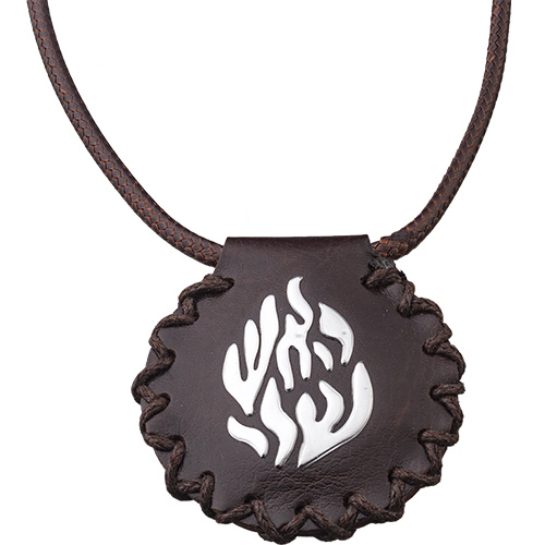Collier Nahman imitation cuir 4,5 cm petek