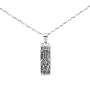 5524765f0f329f812d1df5fc6ae3a277fd483854b2c3c4ab2d06422e58eafeba Pendentif Mezouza et Chaine en Argent Menorah