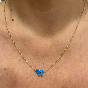 collier hai opale plaqué or Collier Hai pierre bleue et Chaine Plaqué Or