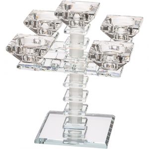 Bougeoir de Shabbat cristal pour 5 personnes