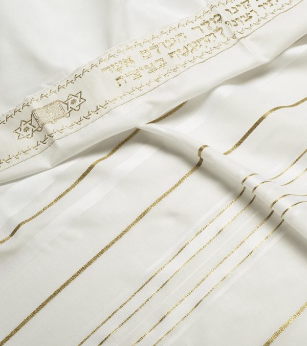 TALITH ACRYLIQUE BLANC ET OR