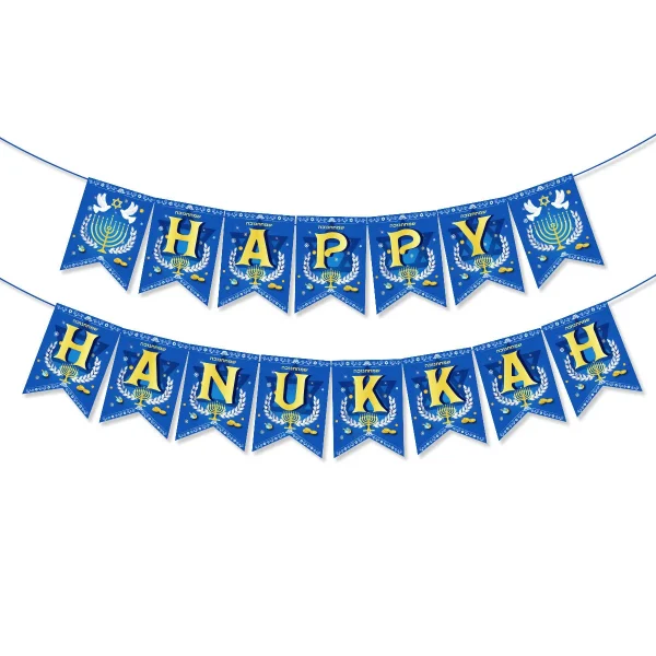 Bannière Happy Hanouka  en carton