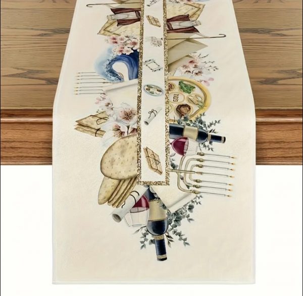 chemin de table en lin Pessah