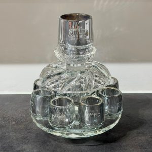 Fontaine à Kidouch Cristal avec 8 petits verres couleur argent