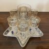 Le lot de  6 petits verres  en cristal
