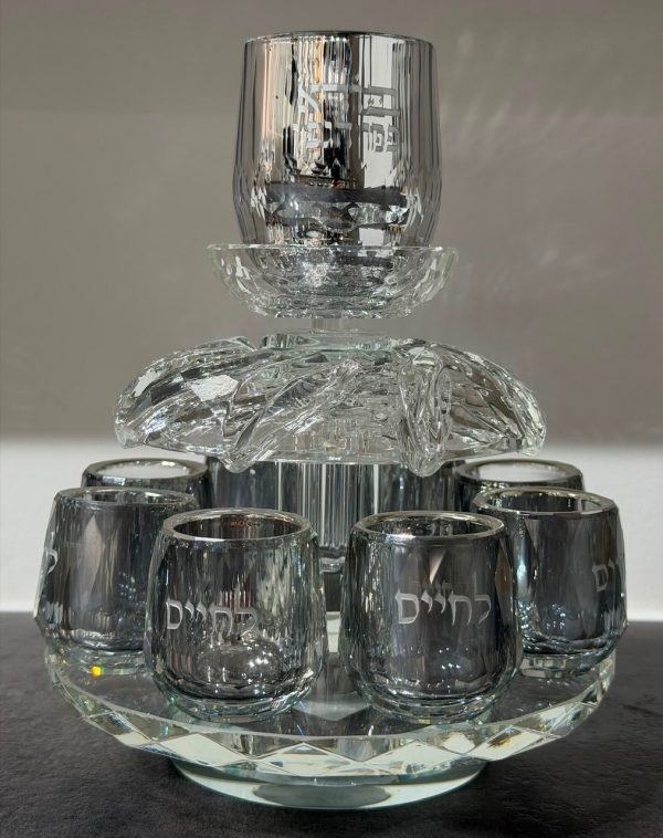 Fontaine à Kidouch Cristal avec 8 petits verres couleur argent