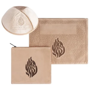 Pochette Talith Téfiline et kipa Flamme Rabbi Nahman de Breslev