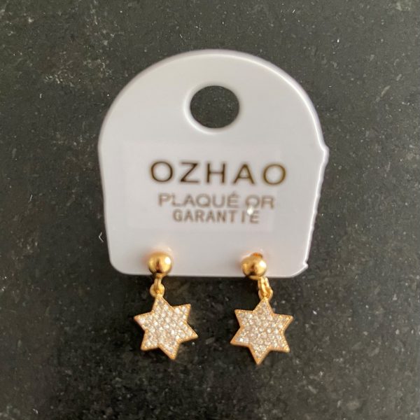 Boucles d'oreilles Maguen David Plaqué Or