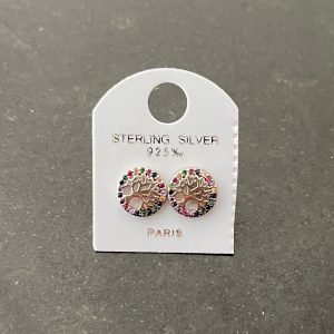 IMG_3283 Boucles d'oreilles Arbre de Vie Strass couleur