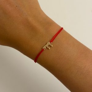 Bracelet fil rouge coulissant Haï  Plaqué Or
