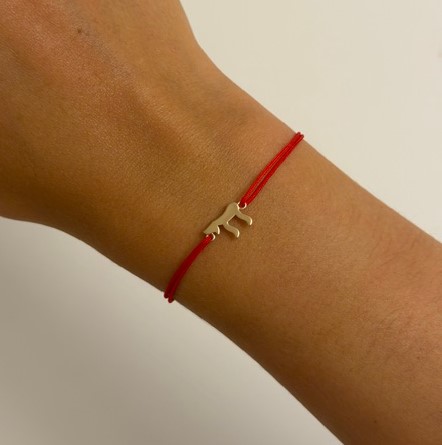 Bracelet fil rouge coulissant Haï  Plaqué Or