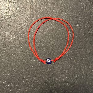 Bracelet Fil Rouge Coulissant Œil bleu foncé en nacre