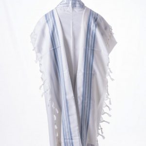 Talith Nid D’Abeille Bleu Ciel et Argent