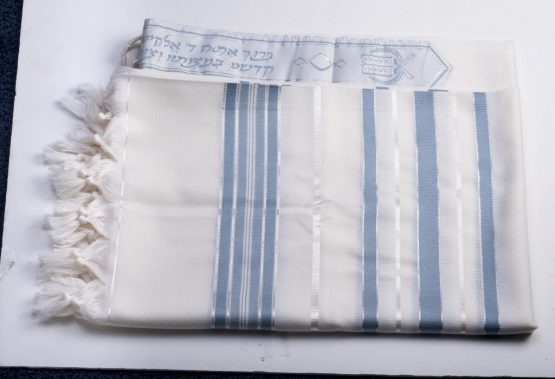 Talith Nid D’Abeille Bleu Ciel et Argent – Image 2