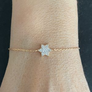 Bracelet Maguen David strass Plaqué Or