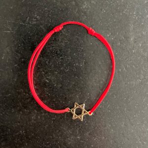 Bracelet Fil Rouge coulissant  Maguen David Plaqué Or