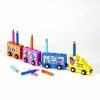 Hanoukia petit train en bois avec bougies en bois amovibles